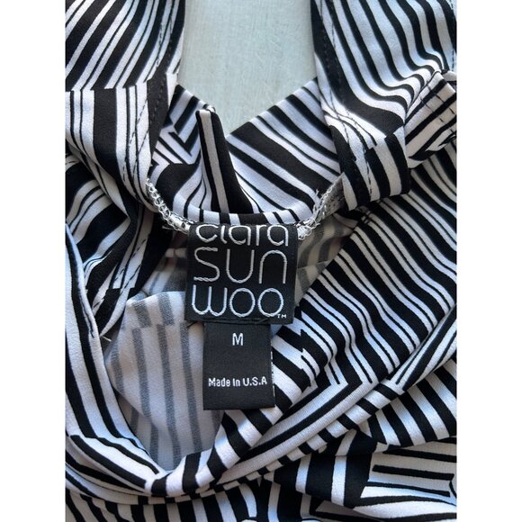 Clara Sun Woo Women's Geometric Striped Off-Shoulder Top Size M - Picture 4 of 7